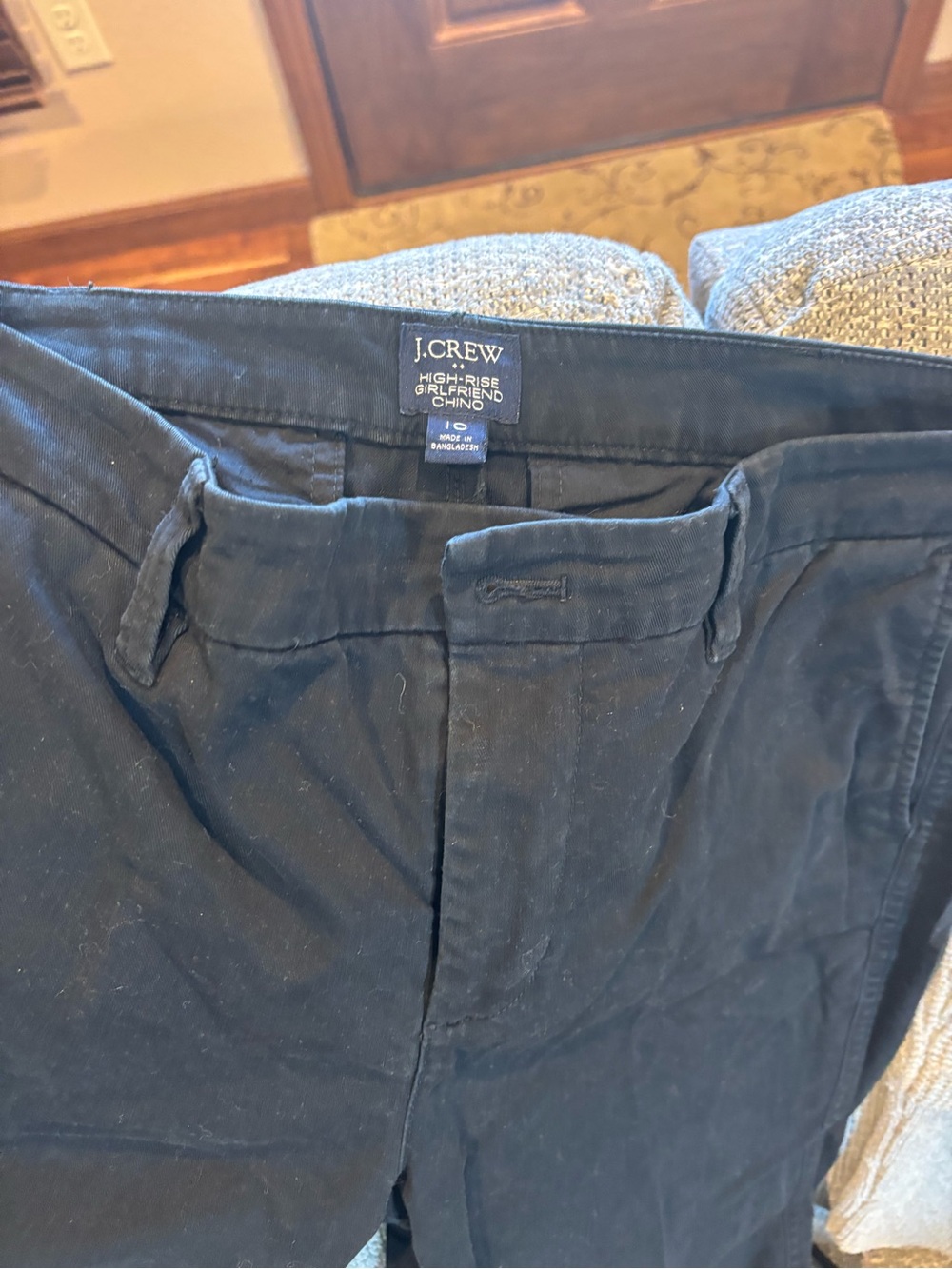 J. Crew Black High-Rise Girlfriend Chino - Cropped Ankle